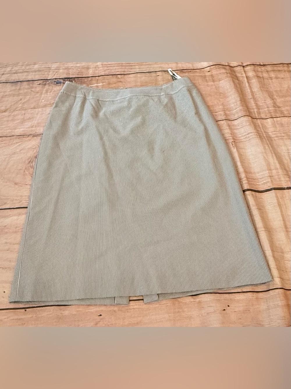 Tahari Arthur S. Levine Blue White  Seersucker Pencil Skirt NWT Sz 14W  NWT